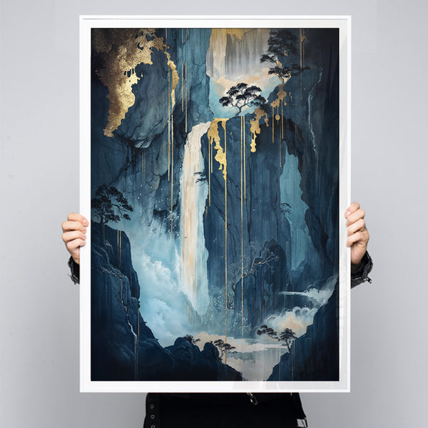 Gold Falls [Best Seller] – Japanese Gold Waterfall Landscape