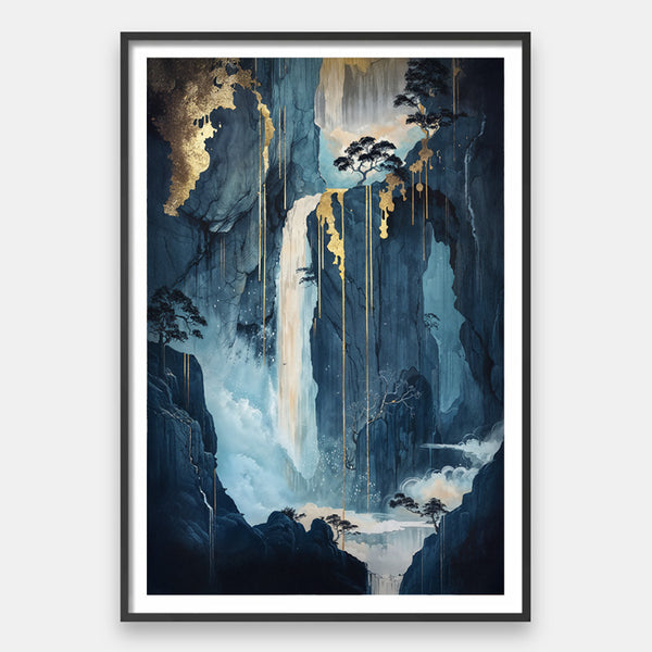 Gold Falls [Best Seller] – Japanese Gold Waterfall Landscape
