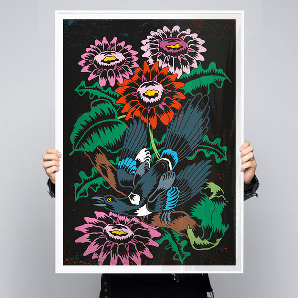 Skata - Bold Floral Bird Canvas Print – Andy okay