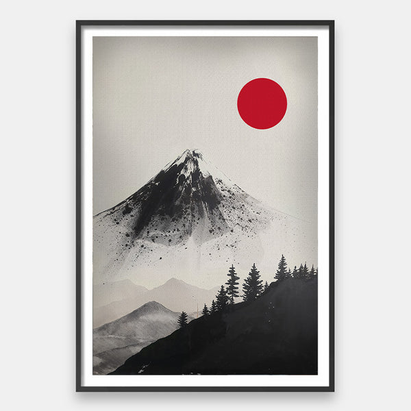 Peak In Quiet [Best Seller] – Japanese Red Sun Landscape Gallery