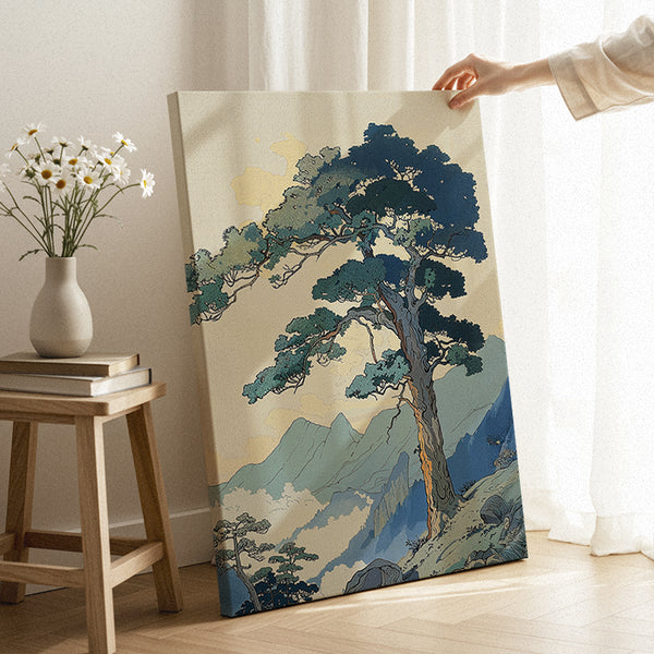 Rooted In Time Canvas [Best Seller] – Japanese Pine Tree Landscape