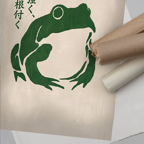 Shizuka Ni Tsuyoku [Best Seller] – Japanese Frog Gallery Wall Art