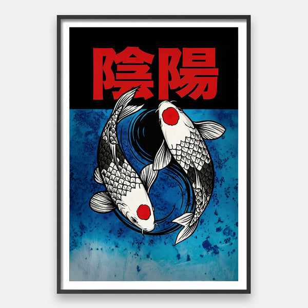 Yin Yang [Best Seller] – Japanese Koi Fish Gallery Wall Art by