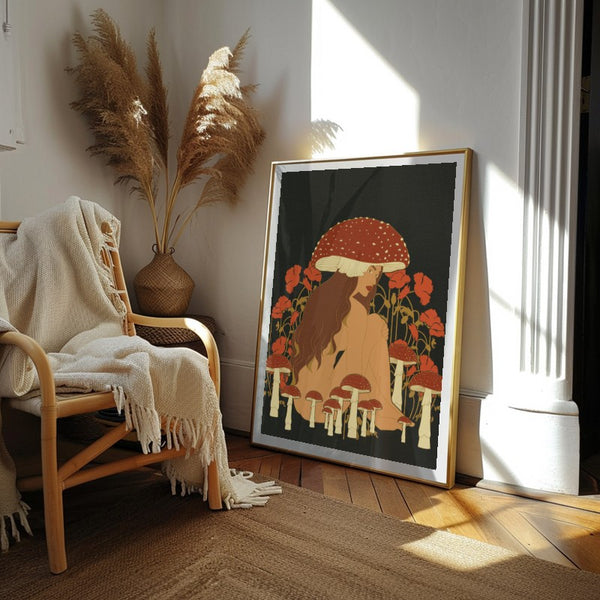 A.P.C. ポスター　アートブック　ノベルティ Mushroom Woman - Botanical Illustration Wall Art – Andy okay