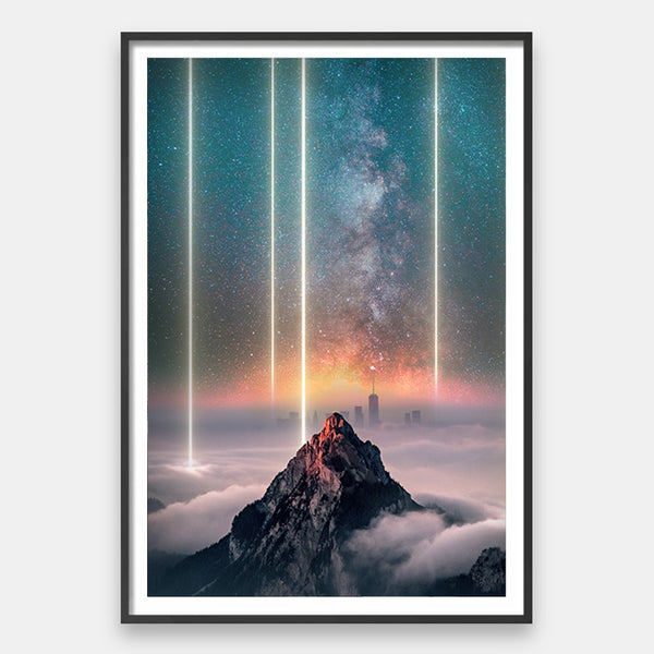 Beacons - Cosmic Mountain Art Print by Aaron Larson – Andy okay