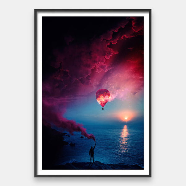 Sky Burns Red [Top Rated] - Surreal Sunset Gallery Wall Art by