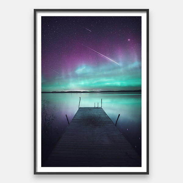 Photo & Art Print Magical and mystical northern lights. Aurora