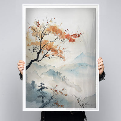 A Light Pause [Best Seller] – Japanese Ink Wash Autumn Landscape