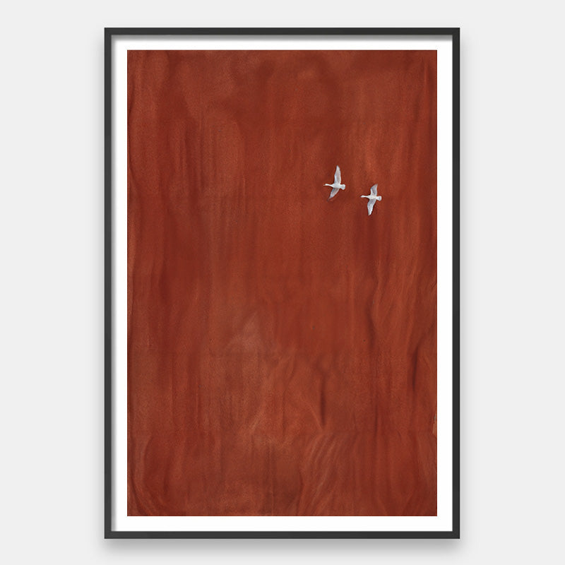 A Quiet Journey – Modern Minimal Canvas Art Birds in Open Sky Landscape ...