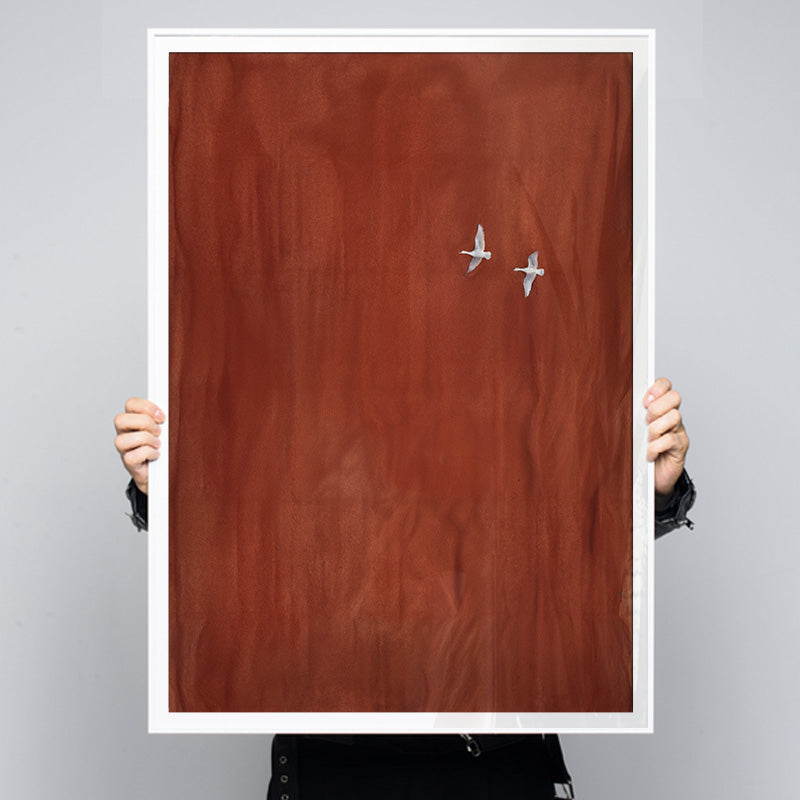 A Quiet Journey – Modern Minimal Canvas Art Birds in Open Sky Landscape ...