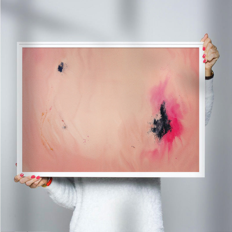 A Soft Collision – Contemporary Abstract Art Pink and Black Minimal ...