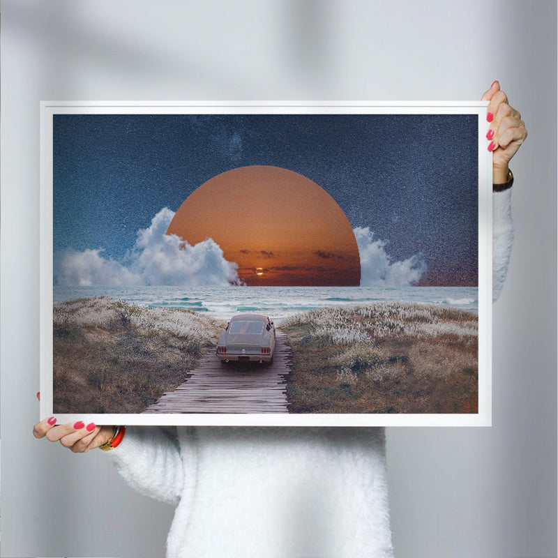 Ocean View - Retro Sunset Coastal Wall Art – Andy okay