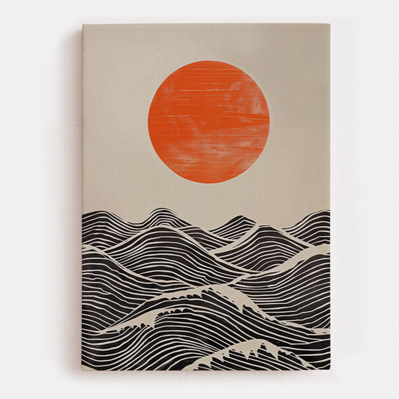 The Sun Waits Canvas [Best Seller] – Japanese Sun and Waves
