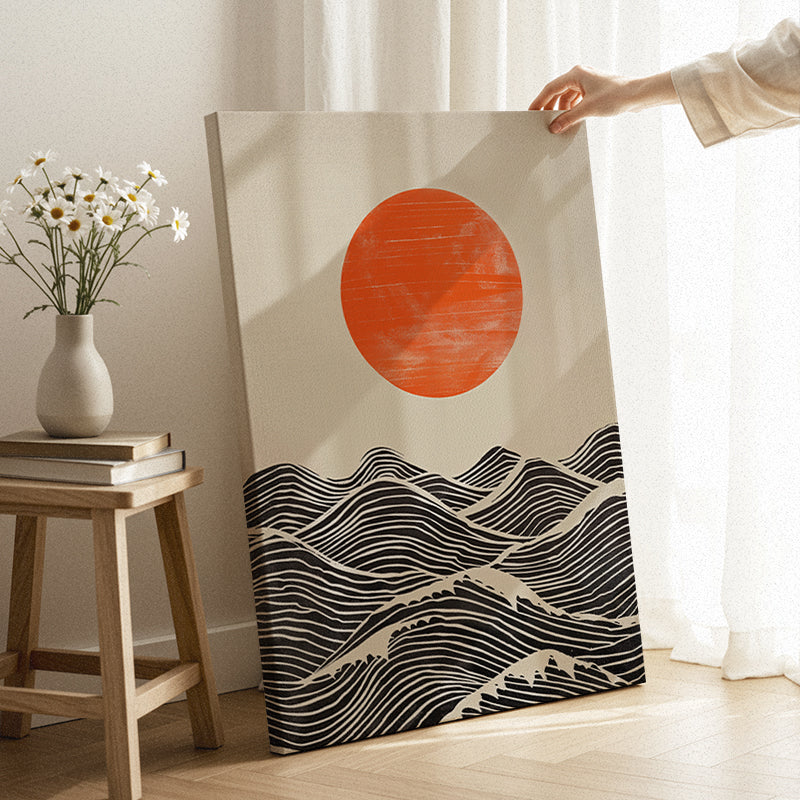 The Sun Waits Canvas [Best Seller] – Japanese Sun and Waves