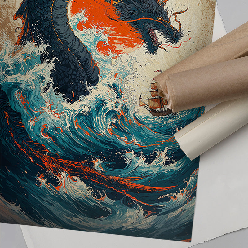 Aranami o Koete - Japanese Dragon Wall Art – Andy okay