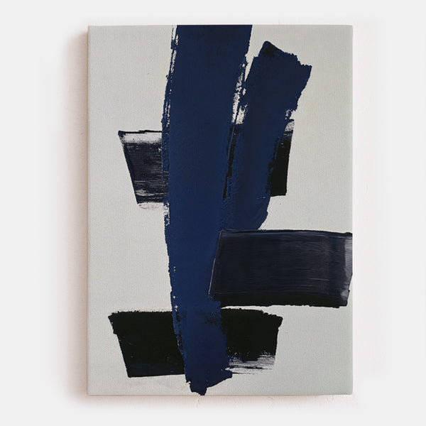 Balance in Shadow Canvas – Abstract Expressionist Wall Art Blue ...
