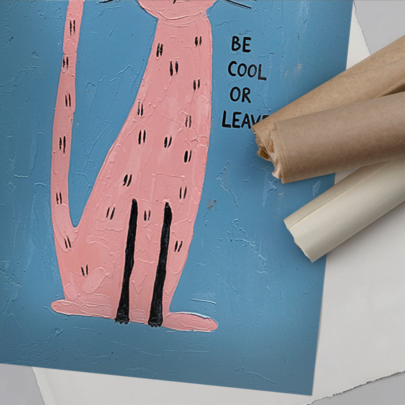 Be Cool Or Leave 2 - Pink Cat Statement for Kids Room – Andy okay