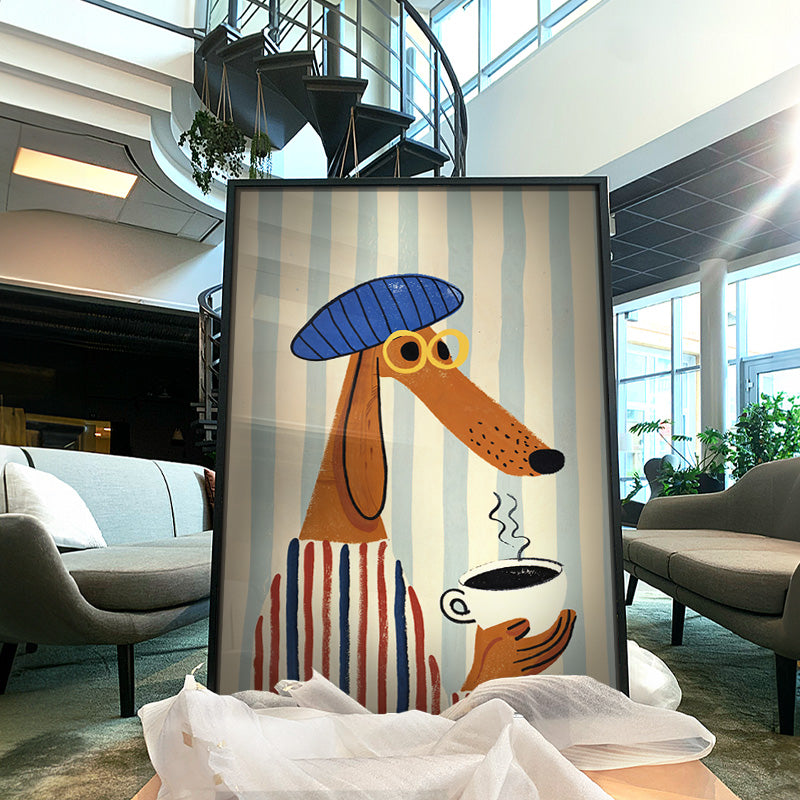 Coffee Before Thoughts - Quirky Dog Kitchen Art – Andy okay