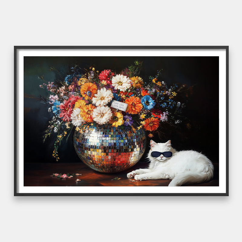 Cool Cats Live Here [Best Seller] – Motivational Cat Floral