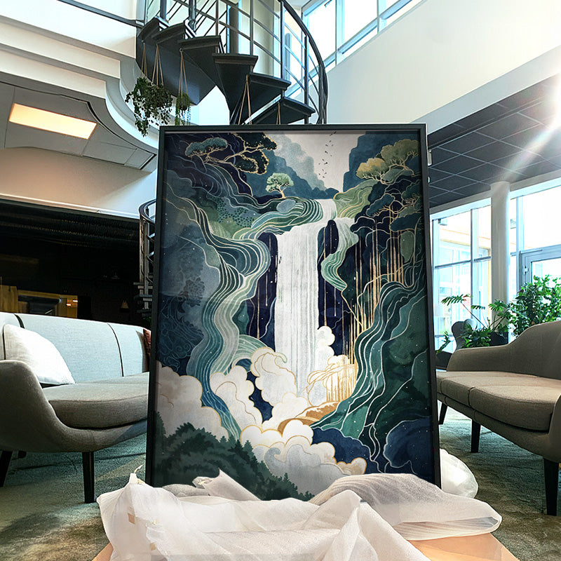 Echoes Of Flow - Japanese Waterfall Wall Art – Andy okay