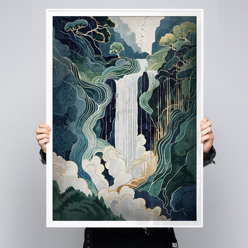 Echoes Of Flow [Best Seller] – Japanese Waterfall Landscape