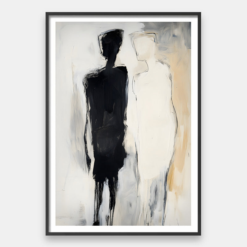 Echoes of Each Other – Modern Abstract Figurative Art Black and White ...