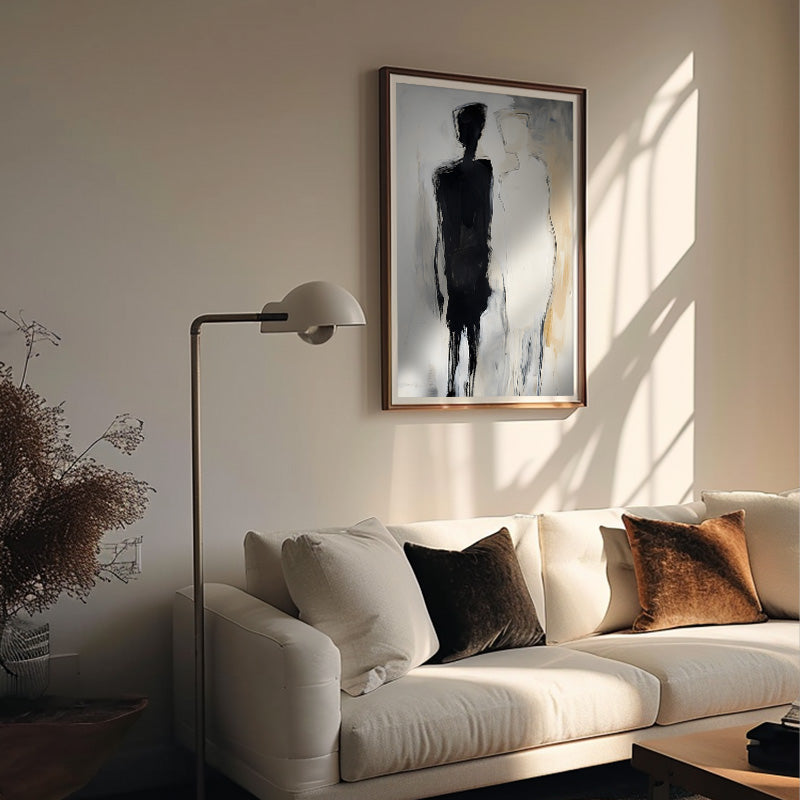 Echoes of Each Other – Modern Abstract Figurative Art Black and White ...