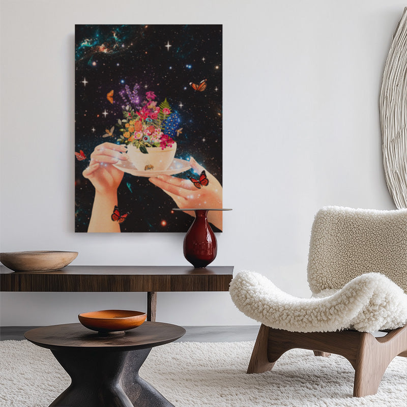 Have A Sip - Cosmic Floral Canvas Print – Andy okay