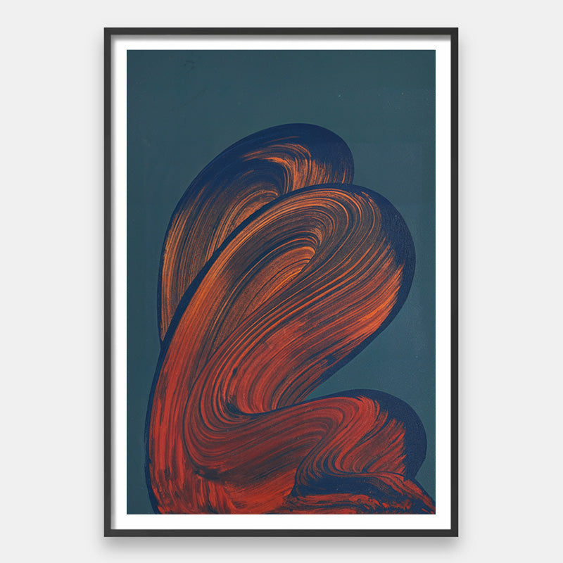 Ember in Motion – Abstract Red and Blue Wall Art with Flowing Organic ...
