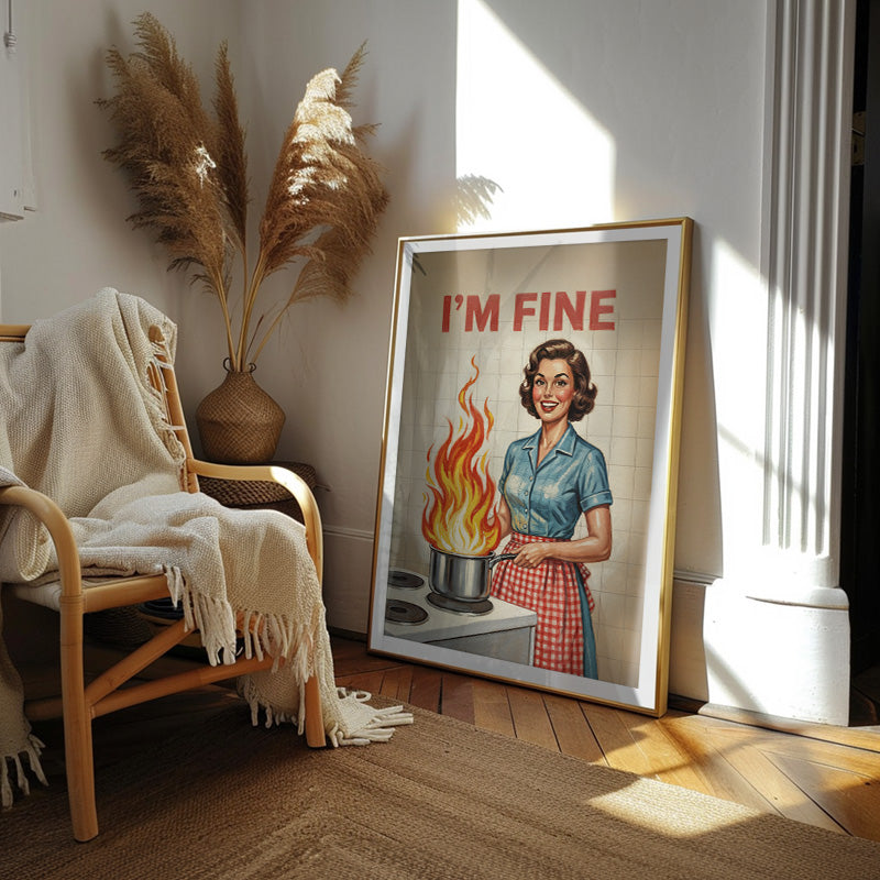 Everything Is Fine - Retro Humor Wall Art – Andy okay