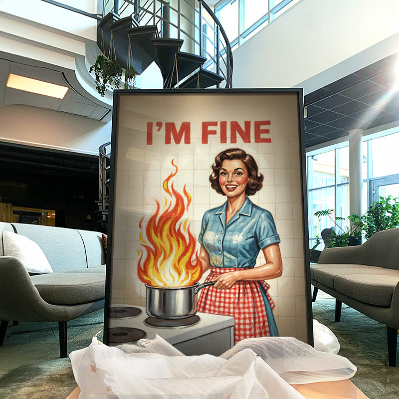 Everything Is Fine - Retro Humor Wall Art – Andy okay