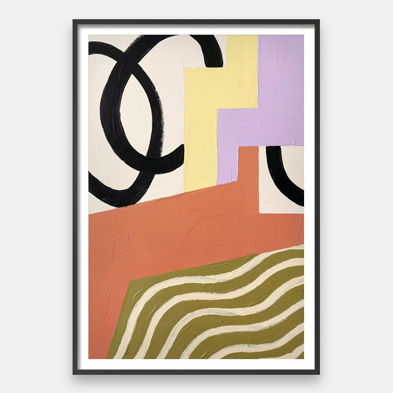 Form Meets Flow – Modern Abstract Wall Art Geometric Shapes with Curved ...