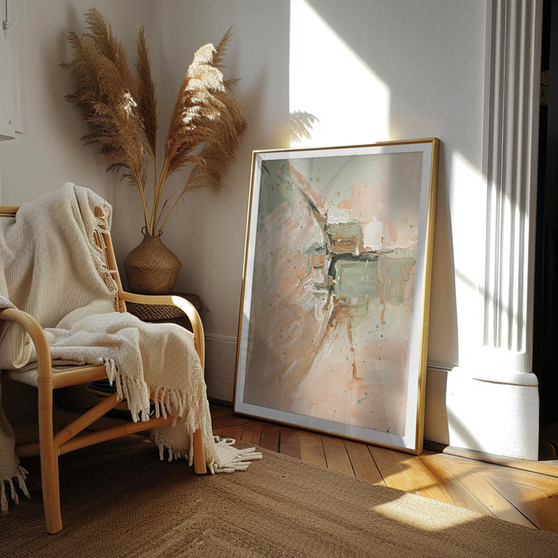 Fragments of Calm – Modern Abstract Painting with Soft Earth Tones and ...