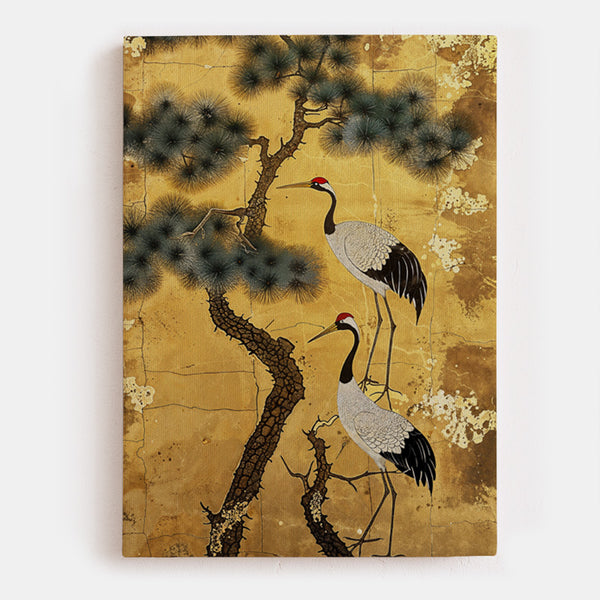Gold Guardians Canvas [Best Seller] – Japanese Crane Gallery