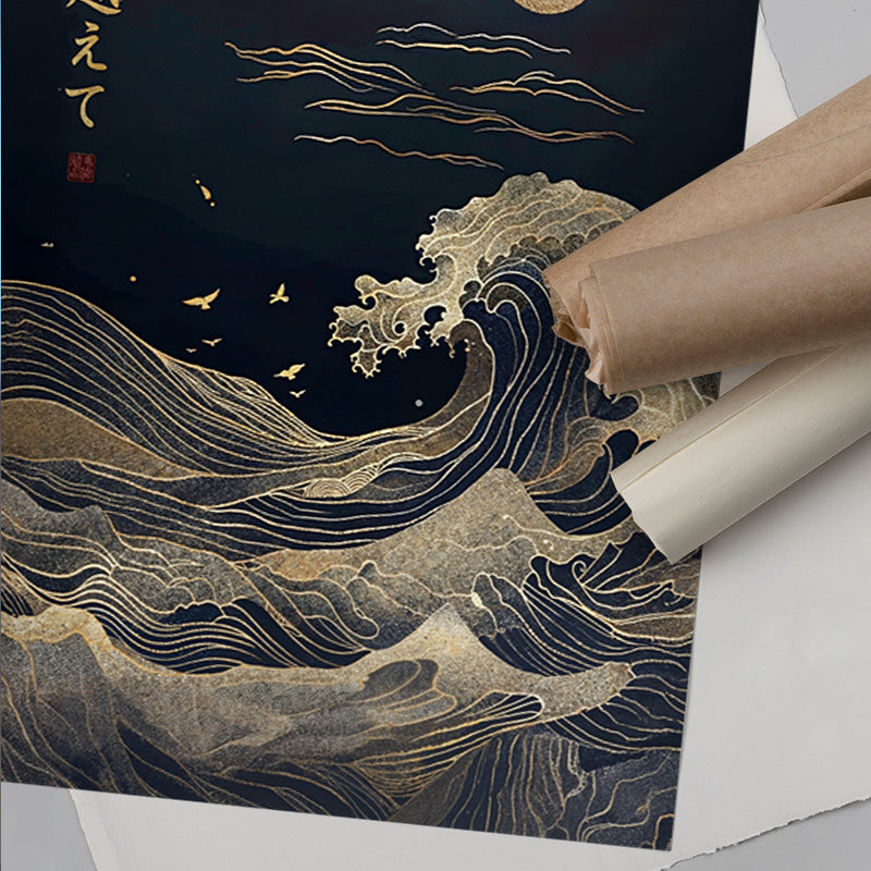 Hamon O Koete - Japanese Gold Wave & Moonlit Sky – Andy okay