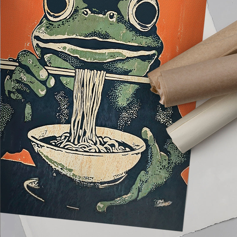 Hibi shojin [Best Seller] – Japanese Green Frog Eating Noodles