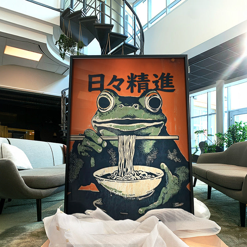 Hibi shojin [Best Seller] – Japanese Green Frog Eating Noodles
