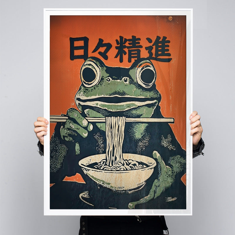 Hibi shojin [Best Seller] – Japanese Green Frog Eating Noodles