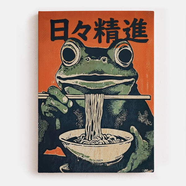 Hibi shojin Canvas [Best Seller] – Japanese Green frog Eating