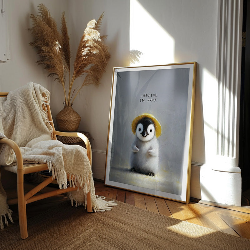 I Believe In You - Cute Penguin Nursery Wall Art – Andy okay
