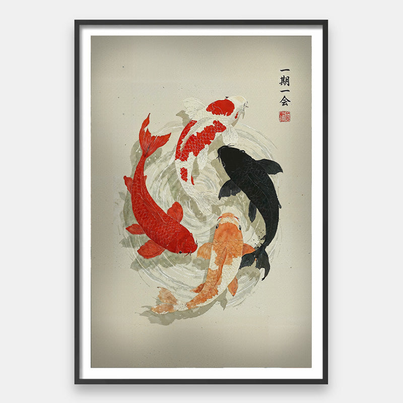 Ichi-go ichi-e [Best Seller] – Japanese Koi Fish Gallery Wall Art
