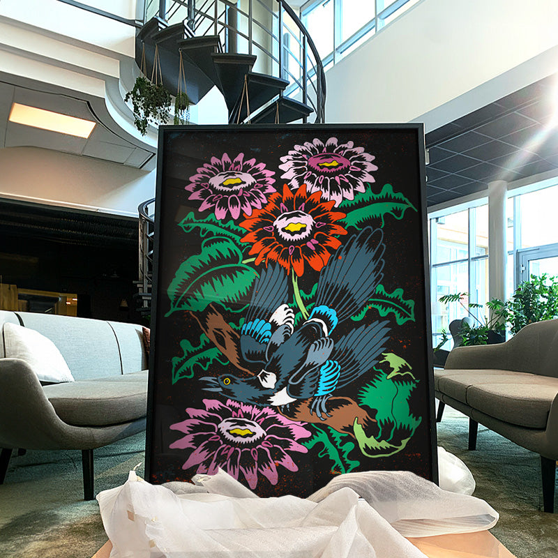 Skata - Bold Floral Bird Canvas Print – Andy okay