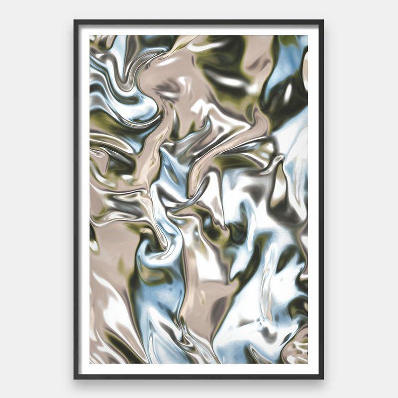 Mirror World – Abstract Metallic Wall Art with Liquid Chrome