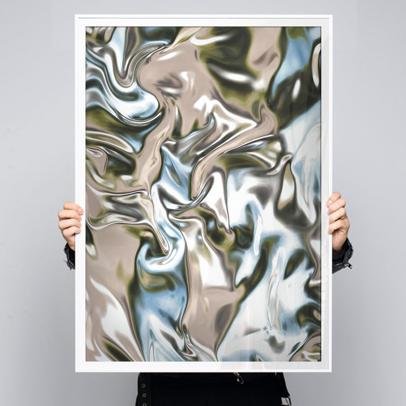 Mirror World – Abstract Metallic Wall Art with Liquid Chrome