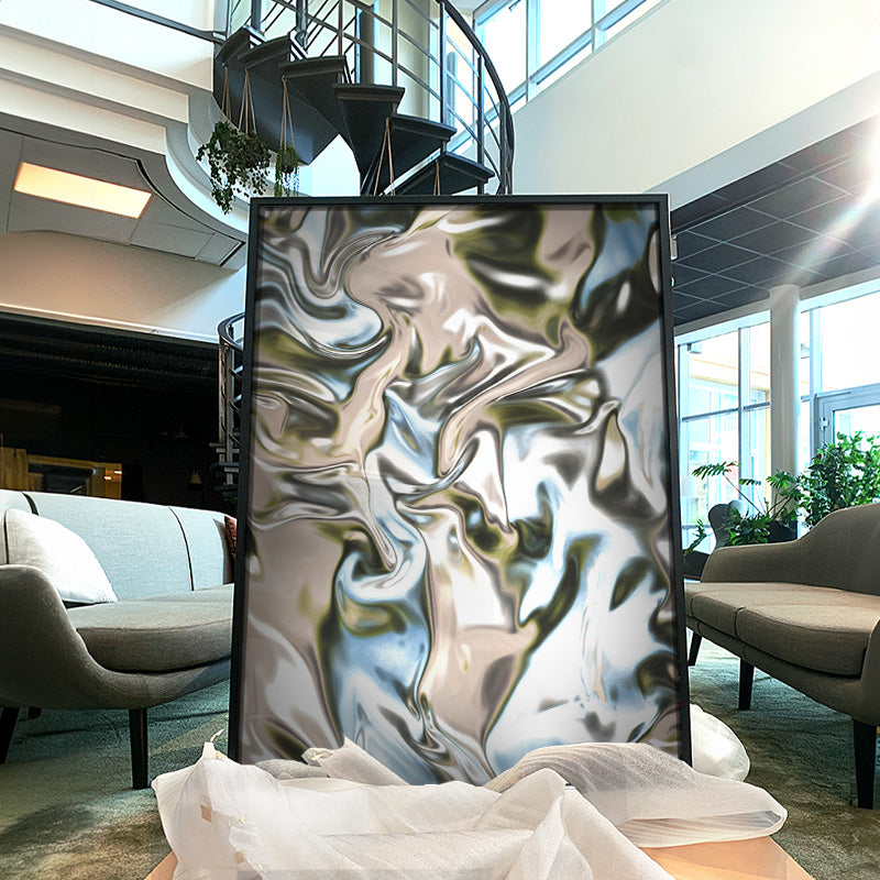 Mirror World – Abstract Metallic Wall Art with Liquid Chrome