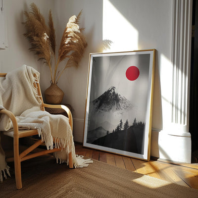 Peak In Quiet [Best Seller] – Japanese Red Sun Landscape Gallery