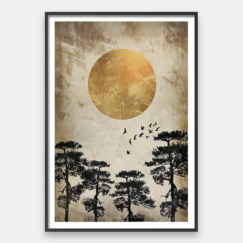Silence is Golden [Best Seller] – Japanese Gold Sun Landscape