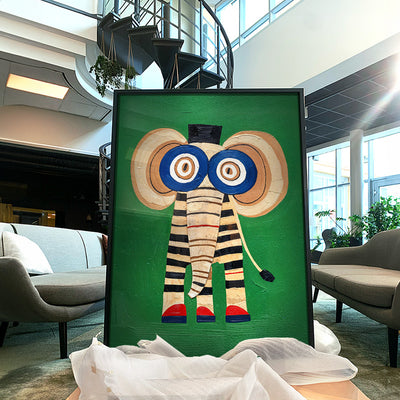 The Funny Fellow [Best Seller] – Colorful Elephant Wall Art Poster