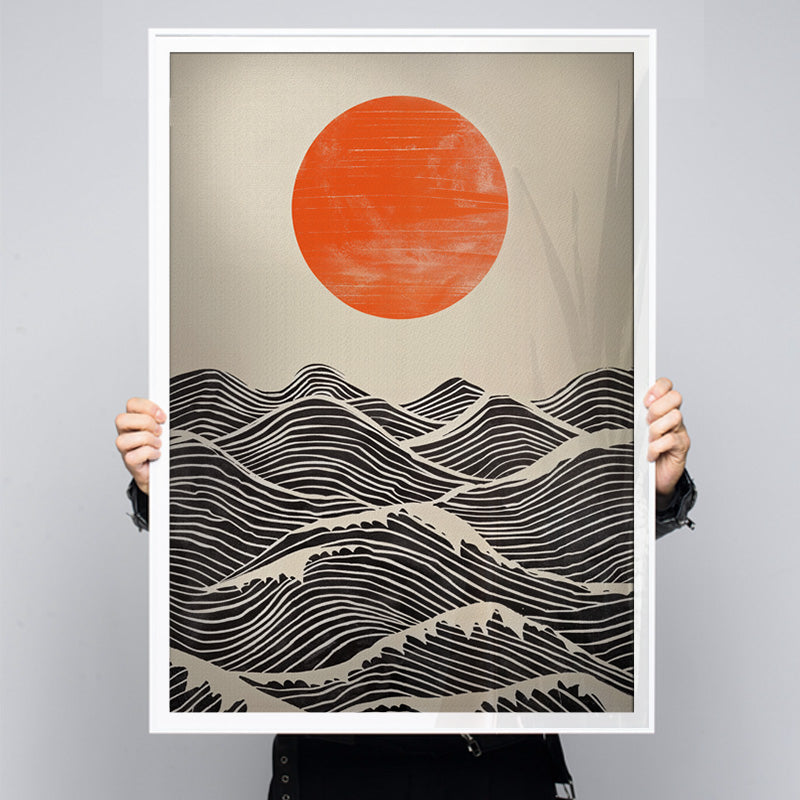 The Sun Waits [Best Seller] – Japanese Sun and Waves Landscape