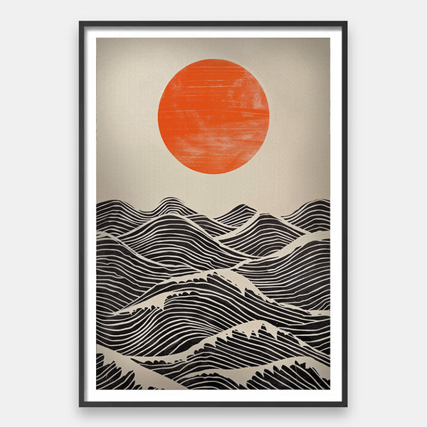 The Sun Waits [Best Seller] – Japanese Sun and Waves Landscape